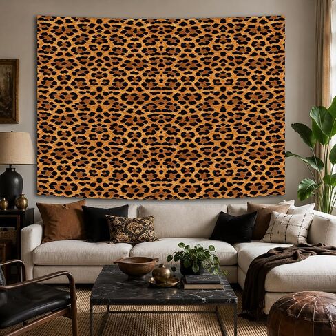 SparkLia Boho Leopard Print Tapestry, Aesthetic Cheetah Print Wall Hanging for Bedroom Living Room Dorm Decor - 51.2" x 59.1" in Kuwait