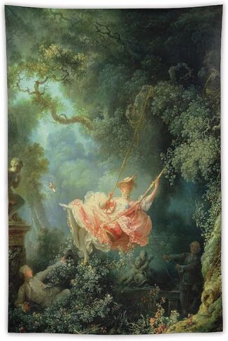 جان أونور Fragonard The Swing لوحة فنية شهيرة عالميًا، صورة مطبوعة، لوحة فنية جدارية من البوليستر، هدية ديكور منزلي، 40 بوصة × 60 بوصة in Kuwait