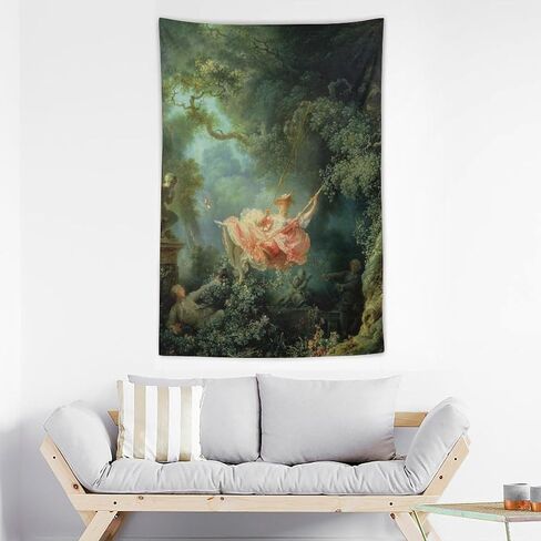 جان أونور Fragonard The Swing لوحة فنية شهيرة عالميًا، صورة مطبوعة، لوحة فنية جدارية من البوليستر، هدية ديكور منزلي، 40 بوصة × 60 بوصة in Kuwait