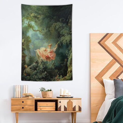 جان أونور Fragonard The Swing لوحة فنية شهيرة عالميًا، صورة مطبوعة، لوحة فنية جدارية من البوليستر، هدية ديكور منزلي، 40 بوصة × 60 بوصة in Kuwait