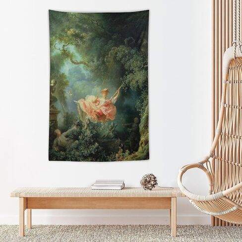 جان أونور Fragonard The Swing لوحة فنية شهيرة عالميًا، صورة مطبوعة، لوحة فنية جدارية من البوليستر، هدية ديكور منزلي، 40 بوصة × 60 بوصة in Kuwait