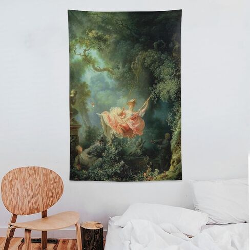 جان أونور Fragonard The Swing لوحة فنية شهيرة عالميًا، صورة مطبوعة، لوحة فنية جدارية من البوليستر، هدية ديكور منزلي، 40 بوصة × 60 بوصة in Kuwait