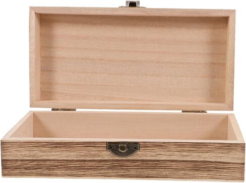 Baluue Rustic Wooden Jewelry Box Organizer Case Multi Functional Storage Container for Earrings Rings Necklaces Compact Lightweight Vintage Trinket Chest in Kuwait