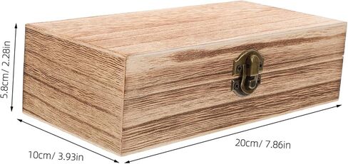 Baluue Rustic Wooden Jewelry Box Organizer Case Multi Functional Storage Container for Earrings Rings Necklaces Compact Lightweight Vintage Trinket Chest in Kuwait