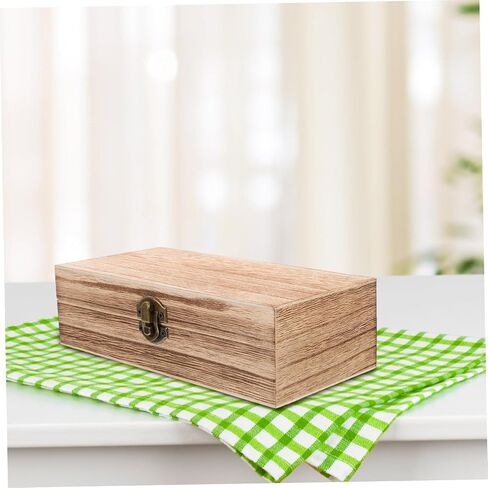Baluue Rustic Wooden Jewelry Box Organizer Case Multi Functional Storage Container for Earrings Rings Necklaces Compact Lightweight Vintage Trinket Chest in Kuwait