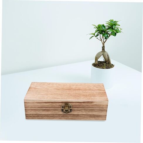 Baluue Rustic Wooden Jewelry Box Organizer Case Multi Functional Storage Container for Earrings Rings Necklaces Compact Lightweight Vintage Trinket Chest in Kuwait