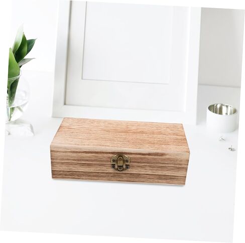 Baluue Rustic Wooden Jewelry Box Organizer Case Multi Functional Storage Container for Earrings Rings Necklaces Compact Lightweight Vintage Trinket Chest in Kuwait