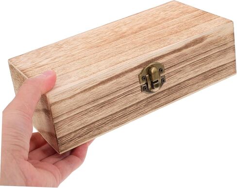 Baluue Rustic Wooden Jewelry Box Organizer Case Multi Functional Storage Container for Earrings Rings Necklaces Compact Lightweight Vintage Trinket Chest in Kuwait