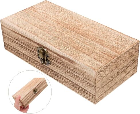 Baluue Rustic Wooden Jewelry Box Organizer Case Multi Functional Storage Container for Earrings Rings Necklaces Compact Lightweight Vintage Trinket Chest in Kuwait