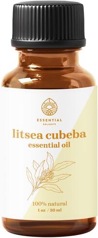 Litsea Cubeba Essential Oil by Essential Delights - Fresh and Citrusy Aroma for Energizing Aromatherapy and DIY Cleaning Products, 1 oz in Saudi Arabia