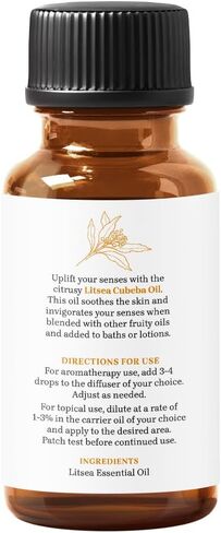 Litsea Cubeba Essential Oil by Essential Delights - Fresh and Citrusy Aroma for Energizing Aromatherapy and DIY Cleaning Products, 1 oz in Saudi Arabia