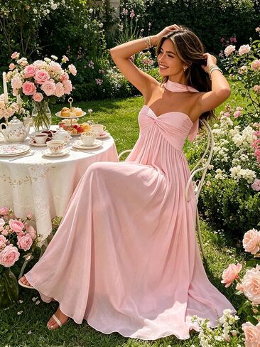 Grey Strapless A-Line Prom Dresses with Scarf Long Ruched Chiffon Formal Bridesmaid Dress for Women Size 2 in Kuwait