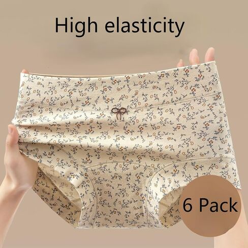 Cotton Underwear for Women 6Pack High Waisted Panties for Women,Full Coverage Briefs Comfortable Ladies Underwear in Saudi Arabia