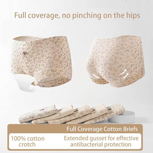 Cotton Underwear for Women 6Pack High Waisted Panties for Women,Full Coverage Briefs Comfortable Ladies Underwear in Saudi Arabia