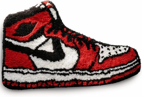 Sneaker Rug - Jordan 4 Rug - 30" X 20" Soft Microfiber Cute Mat for Aesthetic Room Decor - Vintage Non Slip Hypebeast Rug for Bedroom, Children's Room - Machine Washable Gamer Mat Gift for Boys Stuff in Saudi Arabia