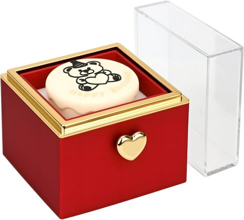 Rotating jewelry box, pop-up surprise gift box, romantic birthday surprise rotating necklace and ring box, Valentine's Day, birthday, anniversary, wedding gift (Pink) in Saudi Arabia