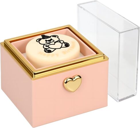 Rotating jewelry box, pop-up surprise gift box, romantic birthday surprise rotating necklace and ring box, Valentine's Day, birthday, anniversary, wedding gift (Pink) in Saudi Arabia