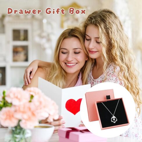 8 Pcs Jewelry Gift Boxes 3.19 * 3.15 * 0.71inch Cardboard Square Small Organizer Storage Box for Necklace Ring Earring Display - Pink in Saudi Arabia