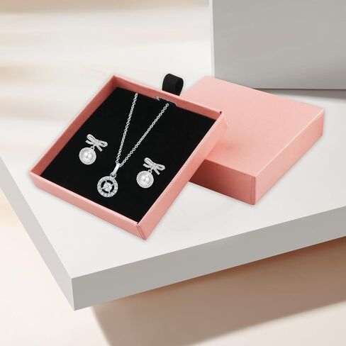 8 Pcs Jewelry Gift Boxes 3.19 * 3.15 * 0.71inch Cardboard Square Small Organizer Storage Box for Necklace Ring Earring Display - Pink in Saudi Arabia