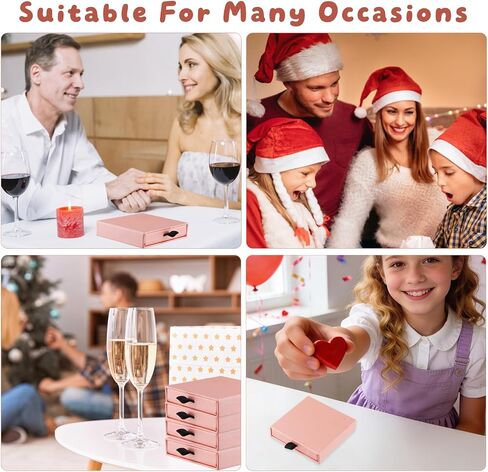 8 Pcs Jewelry Gift Boxes 3.19 * 3.15 * 0.71inch Cardboard Square Small Organizer Storage Box for Necklace Ring Earring Display - Pink in Saudi Arabia