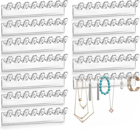 Skrfren 12 Pcs Necklace Holder Self-Adhesive Necklace Organizer Hanging Jewelry Organizer Wall Mounted for Rings Earrings Necklaces Bracelets and Jewelry Display in Saudi Arabia