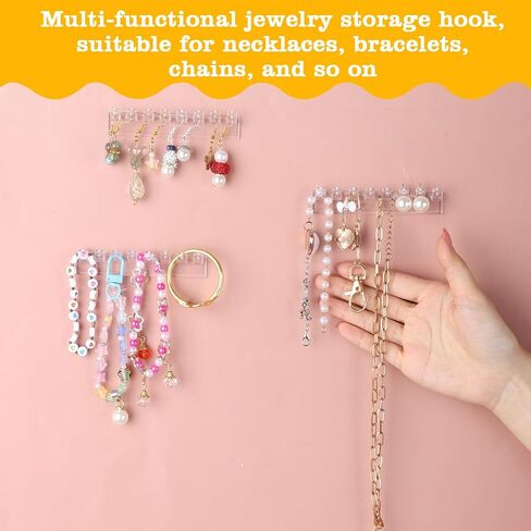 Skrfren 12 Pcs Necklace Holder Self-Adhesive Necklace Organizer Hanging Jewelry Organizer Wall Mounted for Rings Earrings Necklaces Bracelets and Jewelry Display in Saudi Arabia