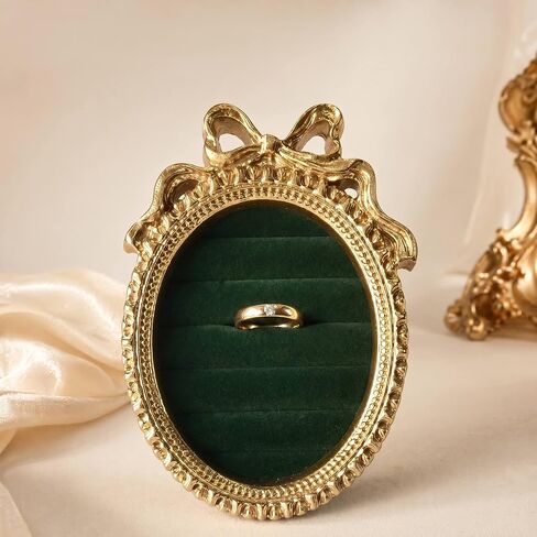 Vintage Bow Ring Display Stand, Light Gold Resin Jewelry Holder Frame, Wedding Ring Organizer, Earring Display Tray, Photography Prop, Gift for Women in Saudi Arabia