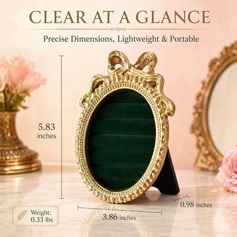 Vintage Bow Ring Display Stand, Light Gold Resin Jewelry Holder Frame, Wedding Ring Organizer, Earring Display Tray, Photography Prop, Gift for Women in Saudi Arabia