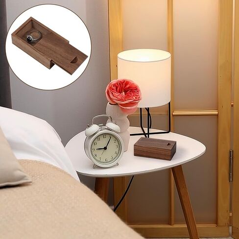 UNICRAFTALE Small Wooden Jewelry Box Trinket Box Coconut Brown Wood Trinket Storage Boxes with Sliding Lid Mini Keepsake Case for Rings Earrings SD Card Rustic Gift Stash 3.15x1.89x0.98 Inch in Saudi Arabia