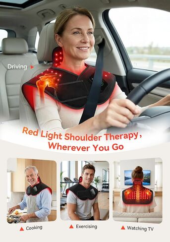 Red Light Therapy for Neck&Shoulder, 660nm&850nm Infrared Light Therapy for Pad&Wrap with Pulse Mode Timer Remote Control, Red Light Therapy Device for Home Office in Saudi Arabia
