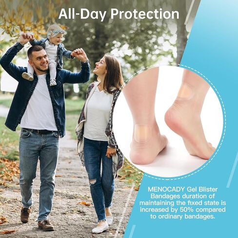 30ct Gel Blister Bandages, Hydrocolloid Bandages for Feet, Waterproof Adhesive Blisters Bandages Pads for Heel, Toe, Blister Cushion for Prevention & Recovery in Saudi Arabia