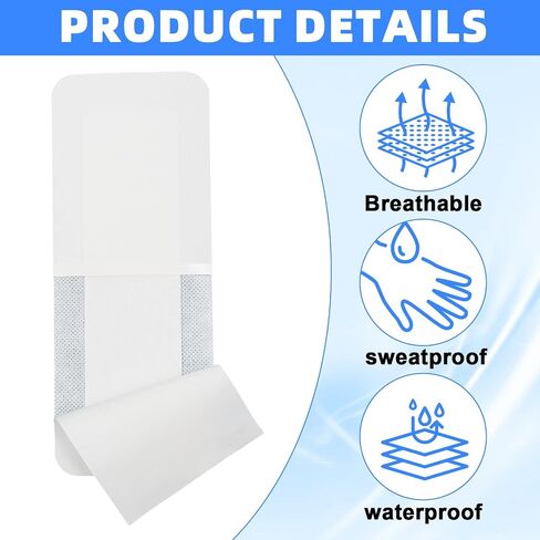 20 PCS Island Dressing 4x10 Inch, Bordered Gauze Wound Bandages, Large Adhesive Bandages, Sterile Bandages for Wound Care, Large Wound Bandages with Adhesive for Various Wounds in Saudi Arabia