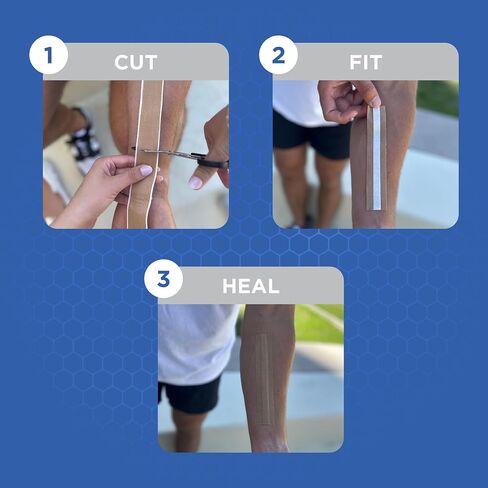 Cut2Fit Adhesive Bandage Combo Pack – Customizable Fabric Bandage Roll (1 Meter Each) – Flexible Wound Dressing with Non-Stick Absorbent Pad – Small & Large Sizes for Home & Travel First Aid in Saudi Arabia