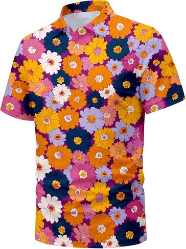 Funny Golf Shirts for Men,Mens Hawaiian Shirts Short Sleeve Novelty Crazy Golf Shirts in Kuwait