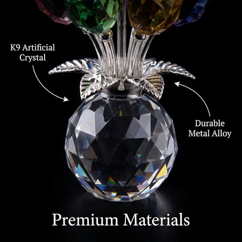 Crystal Colorful Rose Figurine - Rose Flower Gifts for Women - Wedding Party Collectible Figurines in Kuwait