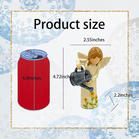 Garden Angel Statue - Hand-Carved Resin Figurine with Watering Can, Small Collectible Decor for Gardeners, Mothers, Teachers - Perfect Birthday/Thank You/Moving Gift in Saudi Arabia