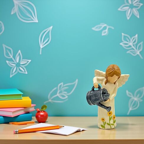 Garden Angel Statue - Hand-Carved Resin Figurine with Watering Can, Small Collectible Decor for Gardeners, Mothers, Teachers - Perfect Birthday/Thank You/Moving Gift in Saudi Arabia