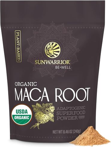 Sunwarrior Organic Maca Root Powder Yellow 8 Grams of Adaptogenic Superfood per Serving Supports Energy, Stamina, Mood & Balance Peruvian Maca Powder for Vitality & Wellness Non-GMO Vegan 30 Servings in Saudi Arabia