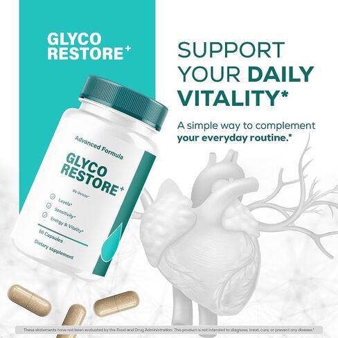 Glyco Restore Capsules - Official GlycoRestore Pills Advanced Support for Maximum Strength, All Natural Ingredients Premium Vitamins for Overal Health & Wellness, 60 Capsules for 1 Month in Saudi Arabia