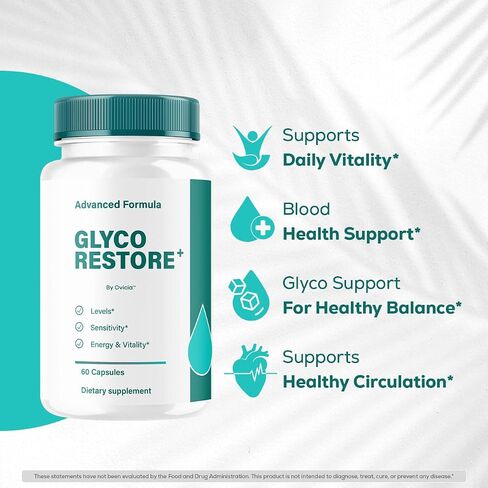 Glyco Restore Capsules - Official GlycoRestore Pills Advanced Support for Maximum Strength, All Natural Ingredients Premium Vitamins for Overal Health & Wellness, 60 Capsules for 1 Month in Saudi Arabia
