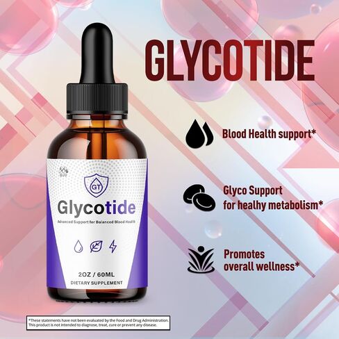 (2 Pack) Glycotide Drops, Official Glycotide Blood Support Drops with All Natural Ingredients, Advanced Glicotide Blood Health and Overall Wellness Supplement with Max Strength Vitamins (60 Servings) in Saudi Arabia