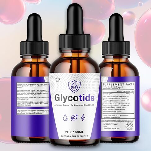 (2 Pack) Glycotide Drops, Official Glycotide Blood Support Drops with All Natural Ingredients, Advanced Glicotide Blood Health and Overall Wellness Supplement with Max Strength Vitamins (60 Servings) in Saudi Arabia