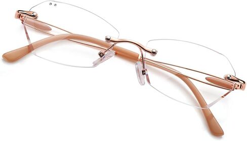 TERAISE Trendy Rimless Reading Glasses for Women, Stylish Blue Light Blocking Computer Reader, Clear Lens Comfortable in Saudi Arabia