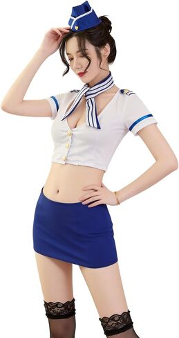 Sexy Police Lingerie & Flight Attendant Cosplay Costume – Valentine’s Day Naughty Stewardess Outfit for Roleplay & Intimate Moments in Saudi Arabia