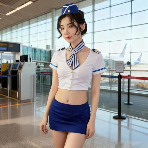 Sexy Police Lingerie & Flight Attendant Cosplay Costume – Valentine’s Day Naughty Stewardess Outfit for Roleplay & Intimate Moments in Saudi Arabia