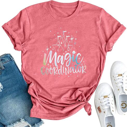 Magic Coordinator Short-Sleeve T-Shirt Vintage Castle Graphic Tops with a Casual Style in Saudi Arabia