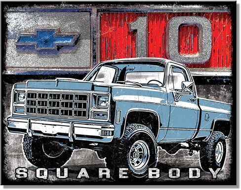 Desperate Enterprises Chevy Trucks Tribute Tin Sign - Nostalgic Vintage Metal Wall Decor - Made in USA in Kuwait