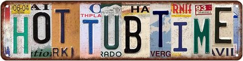 Hot Tub Time Sign Funny Bathroom Decor Hot Tub Accessories Outdoor Fun Gifts For Hot Tub Lovers Metal Tin Signs 4x16 Inch in Saudi Arabia