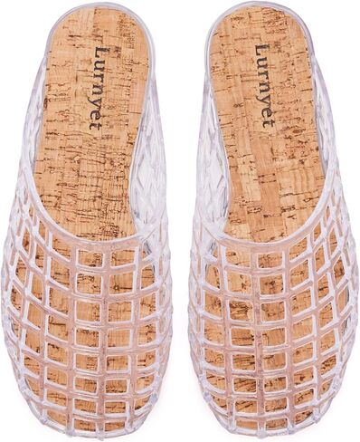 Clear Jelly Mesh Slide Sandals for Women Slip on Closed Toe Flats Sandals Summer Beach Jelly Shoes in Kuwait