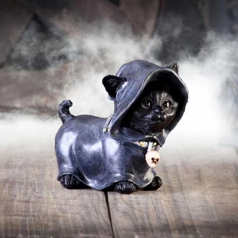 Realistic Black Cat Figurine- Gothic Candle Holders -Resin Miniature Kitty Statue – Cat Decor for Desk Shelf or Pet Memorial Gift for Cat Lovers in Saudi Arabia